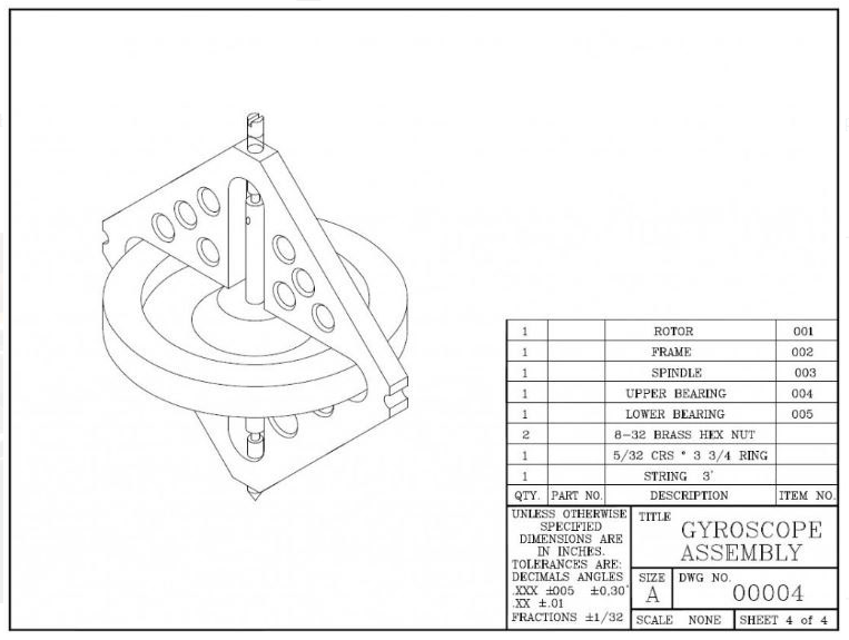Gyroscope Assembly Drawing